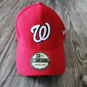 Washington Nationals New Era Red Diamond Classic 39Thirty Flex Fit Hat M/L NWT